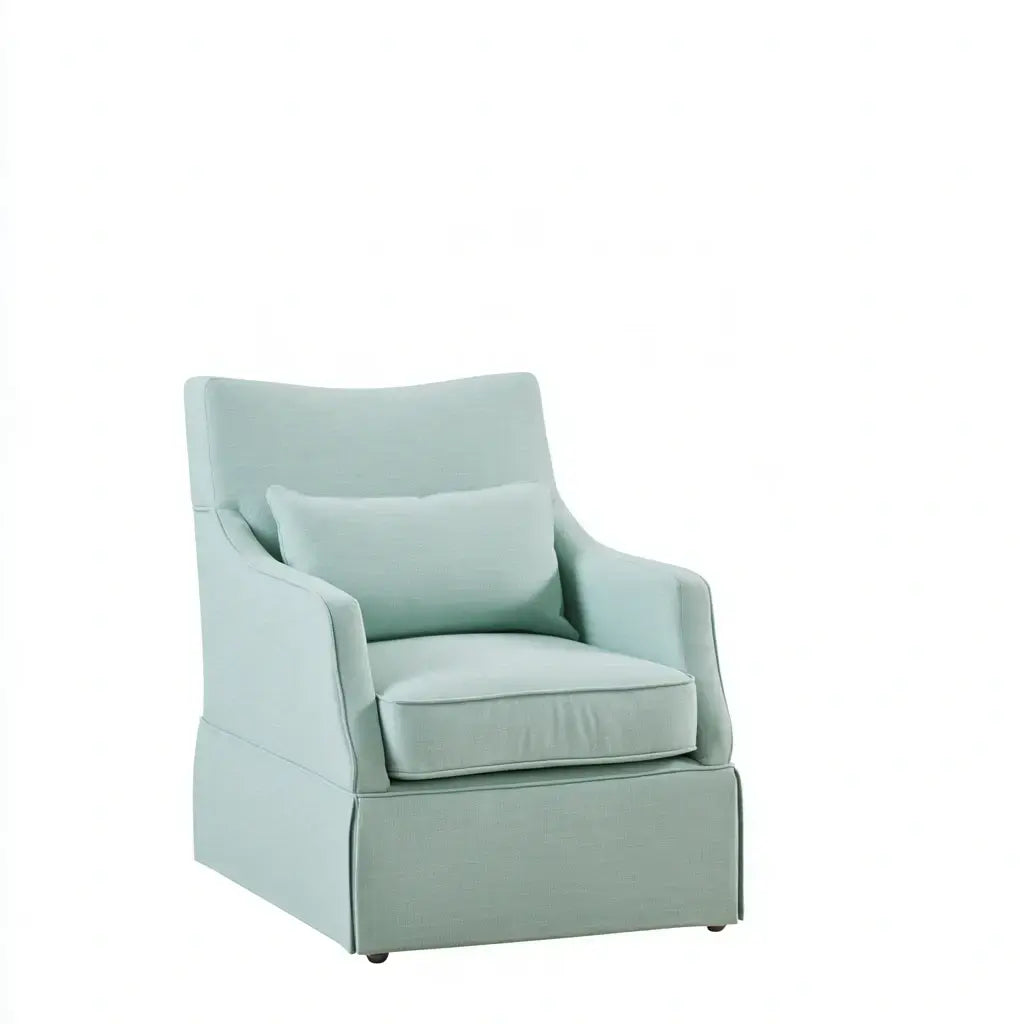 Sillón con brazos rectos y cojín liso - verde