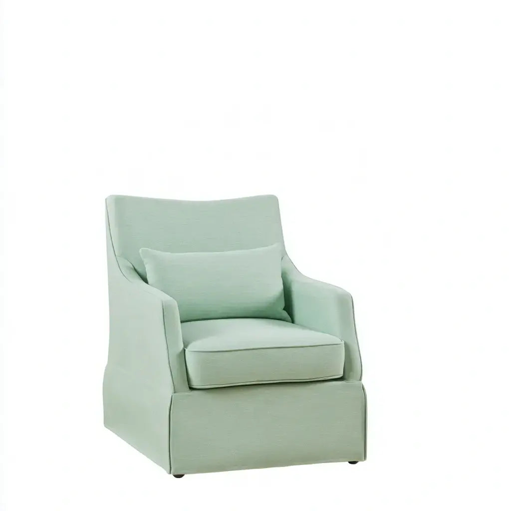 Sillón con brazos rectos y cojín liso - verde
